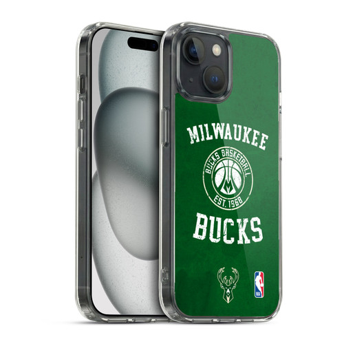 NBA Milwaukee Bucks Distressed Soft Gel Case for Apple iPhone 15 & MagSafe
