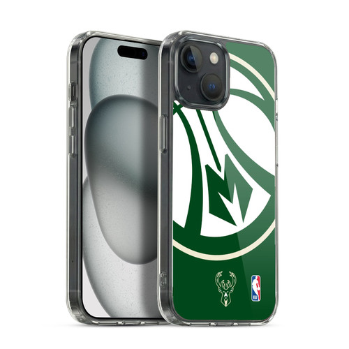 NBA Milwaukee Bucks Oversized Soft Gel Case for Apple iPhone 15 & MagSafe