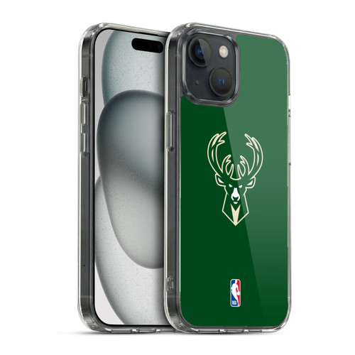 NBA Milwaukee Bucks Plain Soft Gel Case for Apple iPhone 15 & MagSafe