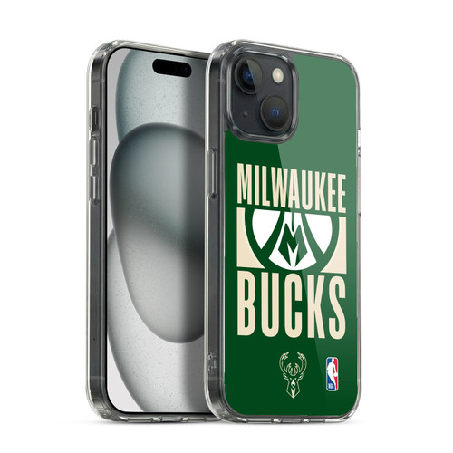 NBA Milwaukee Bucks Typography Soft Gel Case for Apple iPhone 15 & MagSafe