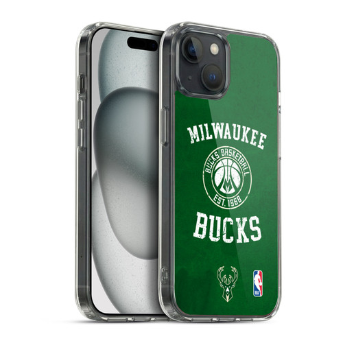 NBA Milwaukee Bucks Distressed Soft Gel Case for Apple iPhone 15 Plus & MagSafe