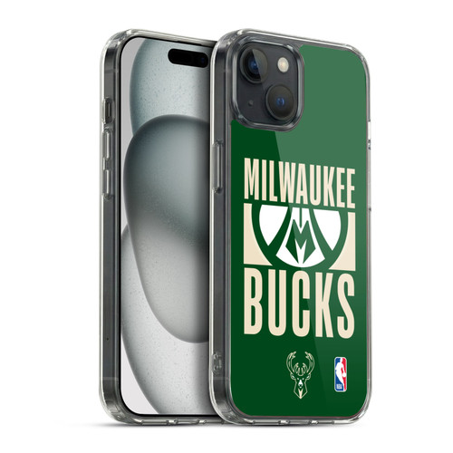 NBA Milwaukee Bucks Typography Soft Gel Case for Apple iPhone 15 Plus & MagSafe
