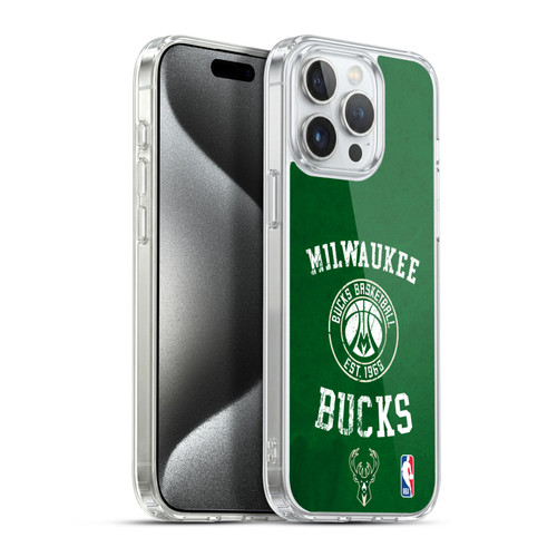 NBA Milwaukee Bucks Distressed Soft Gel Case for Apple iPhone 15 Pro Max & MagSafe