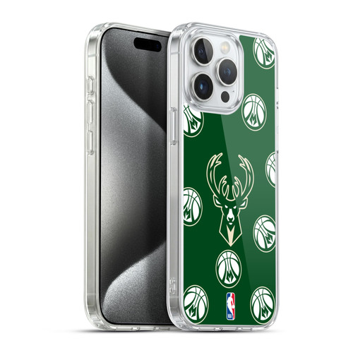 NBA Milwaukee Bucks Patterns Soft Gel Case for Apple iPhone 15 Pro Max & MagSafe