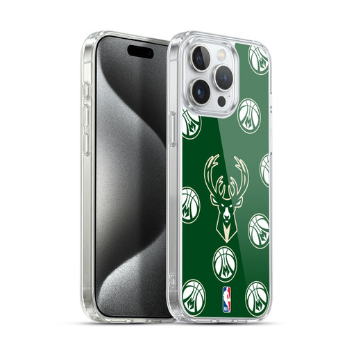 NBA Milwaukee Bucks Patterns Soft Gel Case for Apple iPhone 15 Pro Max & MagSafe