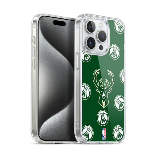 NBA Milwaukee Bucks Patterns Soft Gel Case for Apple iPhone 15 Pro & MagSafe
