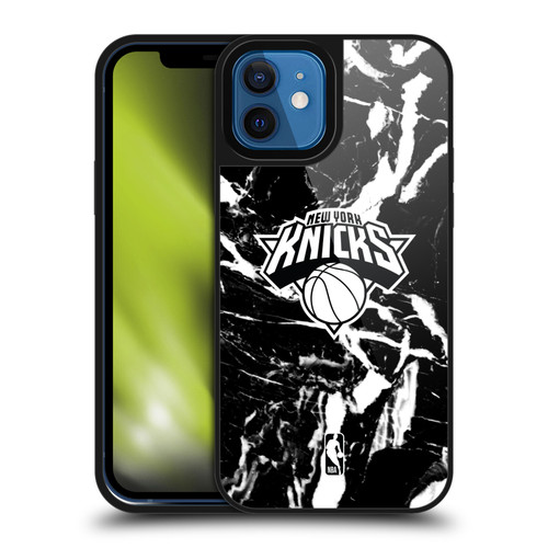 NBA New York Knicks Black Marble Gel Armour Case For Apple iPhone 12 / iPhone 12 Pro