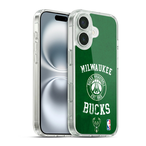 NBA Milwaukee Bucks Distressed Soft Gel Case for Apple iPhone 16 & MagSafe