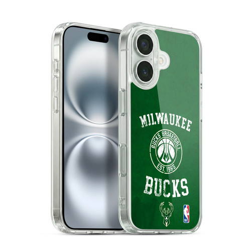 NBA Milwaukee Bucks Distressed Soft Gel Case for Apple iPhone 16 & MagSafe