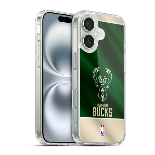 NBA Milwaukee Bucks Horizontal Banner Soft Gel Case for Apple iPhone 16 & MagSafe