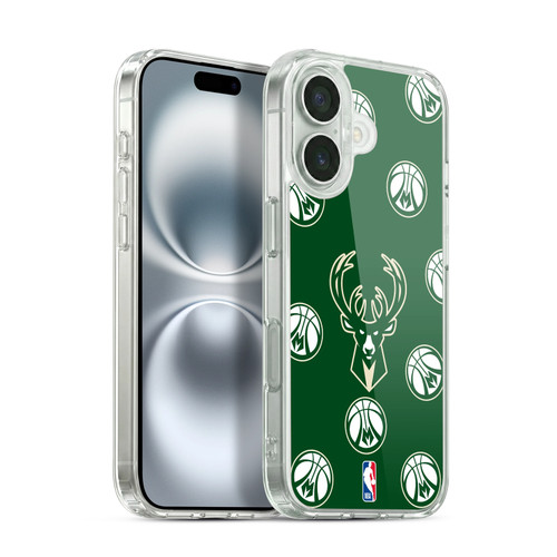 NBA Milwaukee Bucks Patterns Soft Gel Case for Apple iPhone 16 & MagSafe