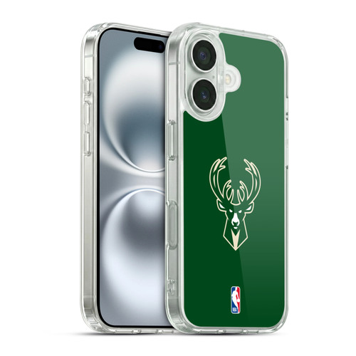 NBA Milwaukee Bucks Plain Soft Gel Case for Apple iPhone 16 & MagSafe