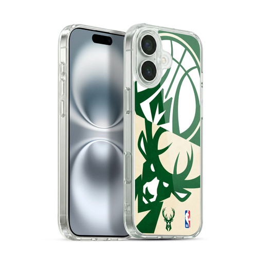 NBA Milwaukee Bucks Half Oversized Soft Gel Case for Apple iPhone 16 Plus & MagSafe