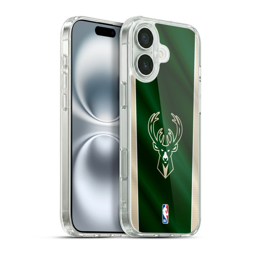 NBA Milwaukee Bucks Vertical Banner Soft Gel Case for Apple iPhone 16 Plus & MagSafe