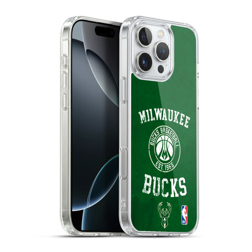 NBA Milwaukee Bucks Distressed Soft Gel Case for Apple iPhone 16 Pro Max & MagSafe