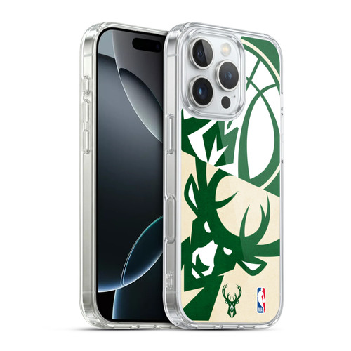 NBA Milwaukee Bucks Half Oversized Soft Gel Case for Apple iPhone 16 Pro & MagSafe