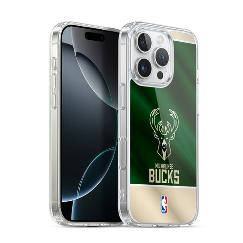 NBA Milwaukee Bucks Horizontal Banner Soft Gel Case for Apple iPhone 16 Pro & MagSafe