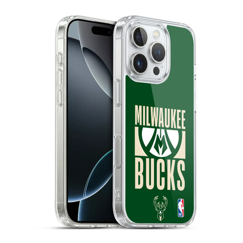 NBA Milwaukee Bucks Typography Soft Gel Case for Apple iPhone 16 Pro & MagSafe