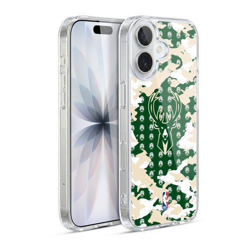 NBA Milwaukee Bucks Camouflage Soft Gel Case for Apple iPhone 17