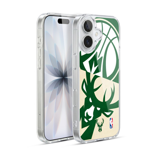 NBA Milwaukee Bucks Half Oversized Soft Gel Case for Apple iPhone 17