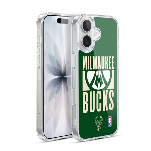 NBA Milwaukee Bucks Typography Soft Gel Case for Apple iPhone 17