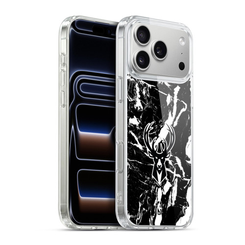 NBA Milwaukee Bucks Black Marble Soft Gel Case for Apple iPhone 17 Pro Max