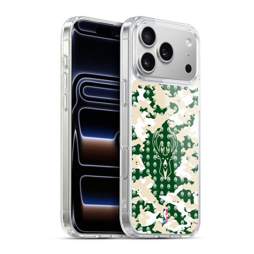 NBA Milwaukee Bucks Camouflage Soft Gel Case for Apple iPhone 17 Pro Max