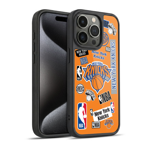 NBA New York Knicks Sticker Collage Gel Armour Case For Apple iPhone 15 Pro