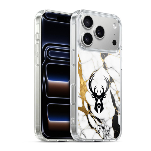NBA Milwaukee Bucks White Marble Soft Gel Case for Apple iPhone 17 Pro
