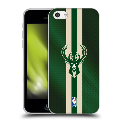 NBA Milwaukee Bucks Stripes Soft Gel Case for Apple iPhone 5c