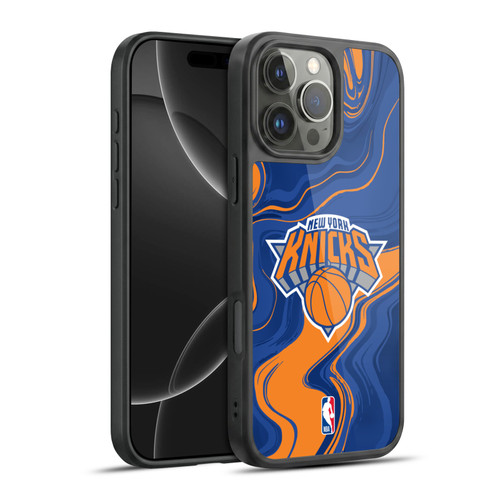 NBA New York Knicks Marble Agates Gel Armour Case For Apple iPhone 16 Pro Max