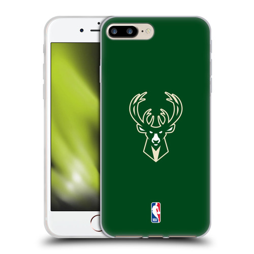 NBA Milwaukee Bucks Plain Soft Gel Case for Apple iPhone 7 Plus / iPhone 8 Plus & MagSafe
