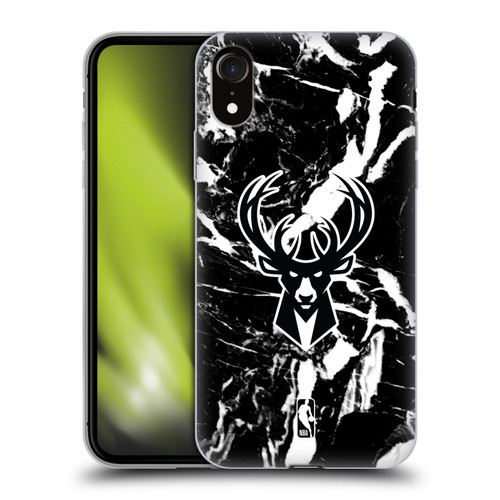 NBA Milwaukee Bucks Black Marble Soft Gel Case for Apple iPhone XR