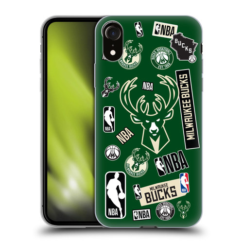 NBA Milwaukee Bucks Sticker Collage Soft Gel Case for Apple iPhone XR
