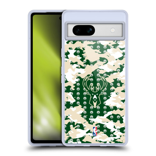 NBA Milwaukee Bucks Camouflage Soft Gel Case for Google Pixel 7a