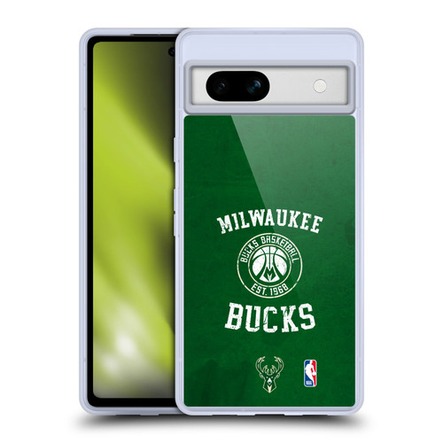 NBA Milwaukee Bucks Distressed Soft Gel Case for Google Pixel 7a