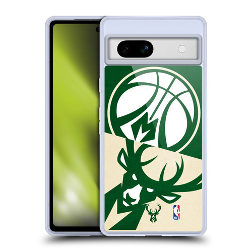 NBA Milwaukee Bucks Half Oversized Soft Gel Case for Google Pixel 7a