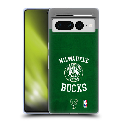 NBA Milwaukee Bucks Distressed Soft Gel Case for Google Pixel 7 Pro