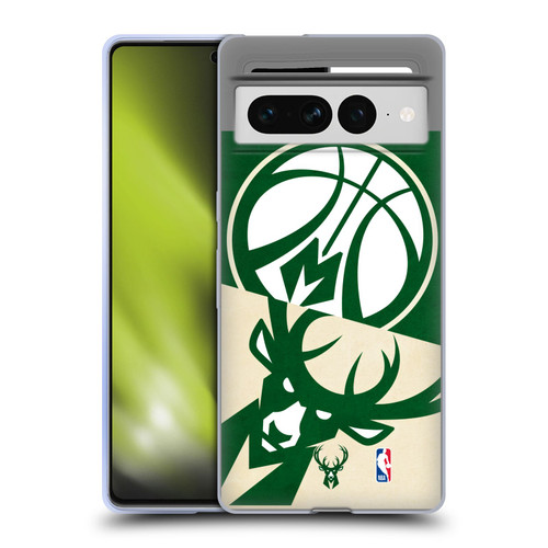 NBA Milwaukee Bucks Half Oversized Soft Gel Case for Google Pixel 7 Pro