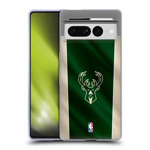 NBA Milwaukee Bucks Vertical Banner Soft Gel Case for Google Pixel 7 Pro