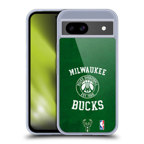 NBA Milwaukee Bucks Distressed Soft Gel Case for Google Pixel 8a