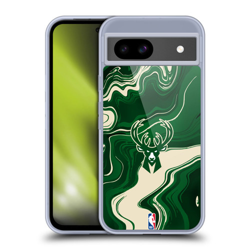 NBA Milwaukee Bucks Marble Agates Soft Gel Case for Google Pixel 8a