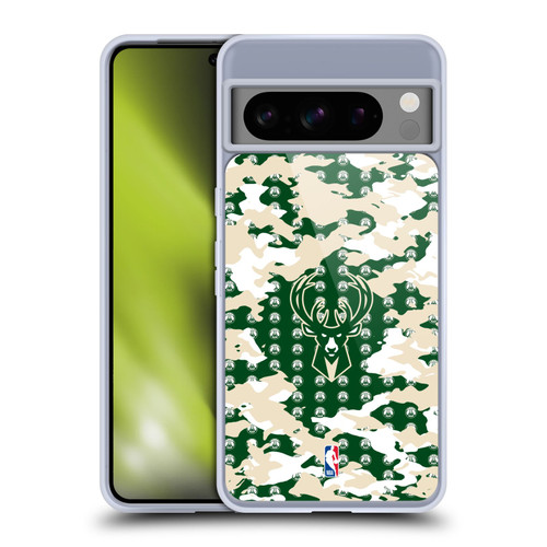 NBA Milwaukee Bucks Camouflage Soft Gel Case for Google Pixel 8 Pro