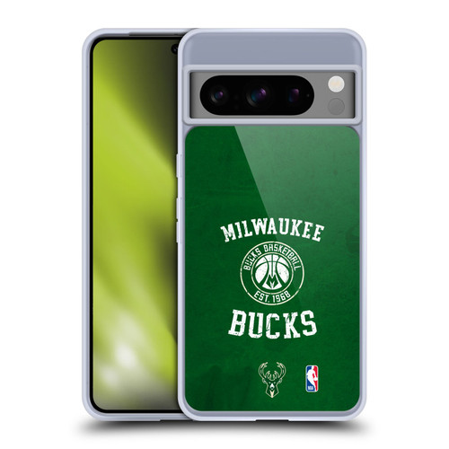 NBA Milwaukee Bucks Distressed Soft Gel Case for Google Pixel 8 Pro