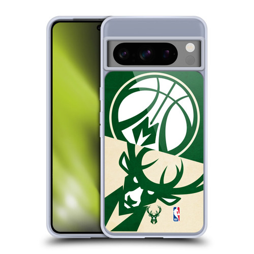 NBA Milwaukee Bucks Half Oversized Soft Gel Case for Google Pixel 8 Pro
