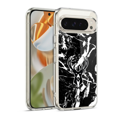 NBA Milwaukee Bucks Black Marble Soft Gel Case for Google Pixel 9 / Pixel 9 Pro
