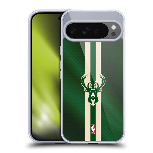 NBA Milwaukee Bucks Stripes Soft Gel Case for Google Pixel 9 Pro XL
