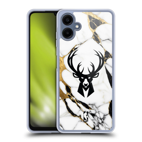 NBA Milwaukee Bucks White Marble Soft Gel Case for Samsung Galaxy A06 4G / 5G