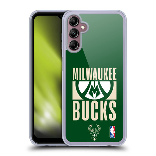 NBA Milwaukee Bucks Typography Soft Gel Case for Samsung Galaxy A14 5G