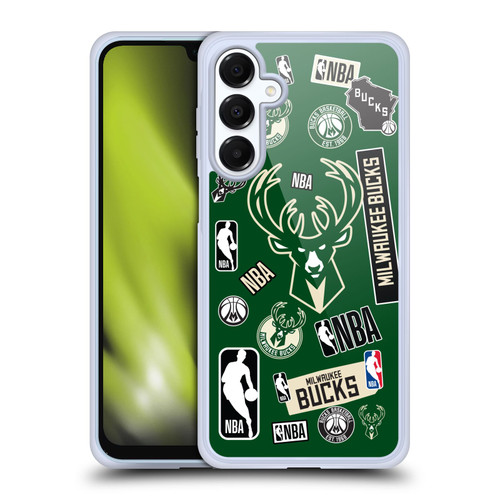NBA Milwaukee Bucks Sticker Collage Soft Gel Case for Samsung Galaxy A16 5G & MagSafe